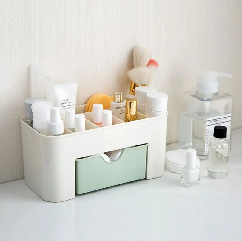 Makeup Organizer Storage Box with Drawer Cotton Swab Stick Storage Lipstick Organizer Brush Holder Acrylic Plastic