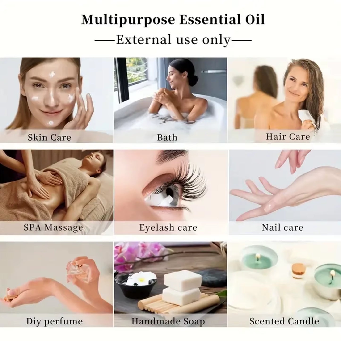 Tea Tree Essential Oil for Skin Care, Massage, Shower, Diffuser Relaxing Essential Oil for Face, Body, Nails, Hair, Eyelashes