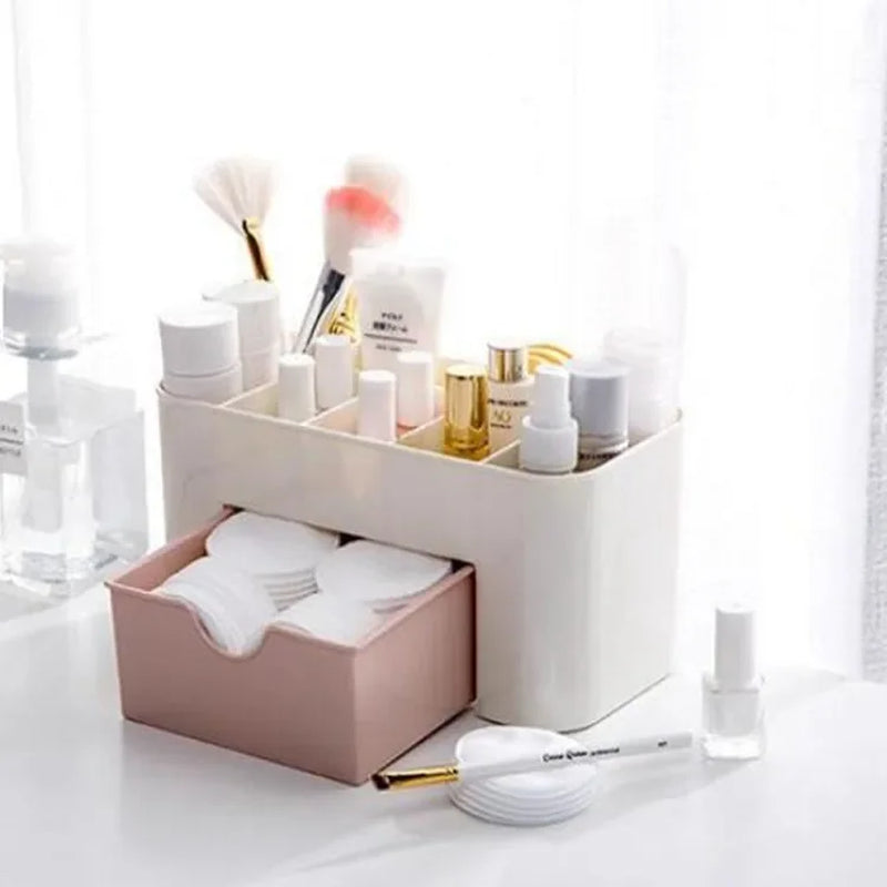 Makeup Organizer Storage Box with Drawer Cotton Swab Stick Storage Lipstick Organizer Brush Holder Acrylic Plastic
