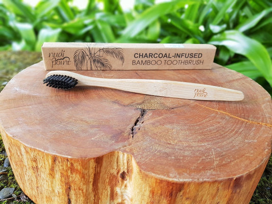 Charcoal-Infused 100% Biodegradable Bamboo Toothbrush-0